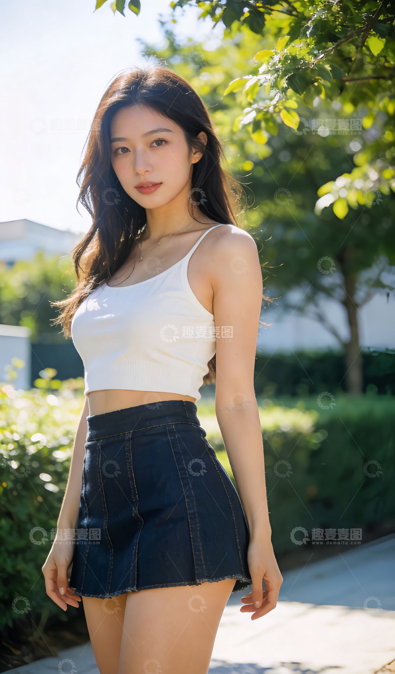 高清大图下载【趣麦麦图】夏日户外清新美女写真