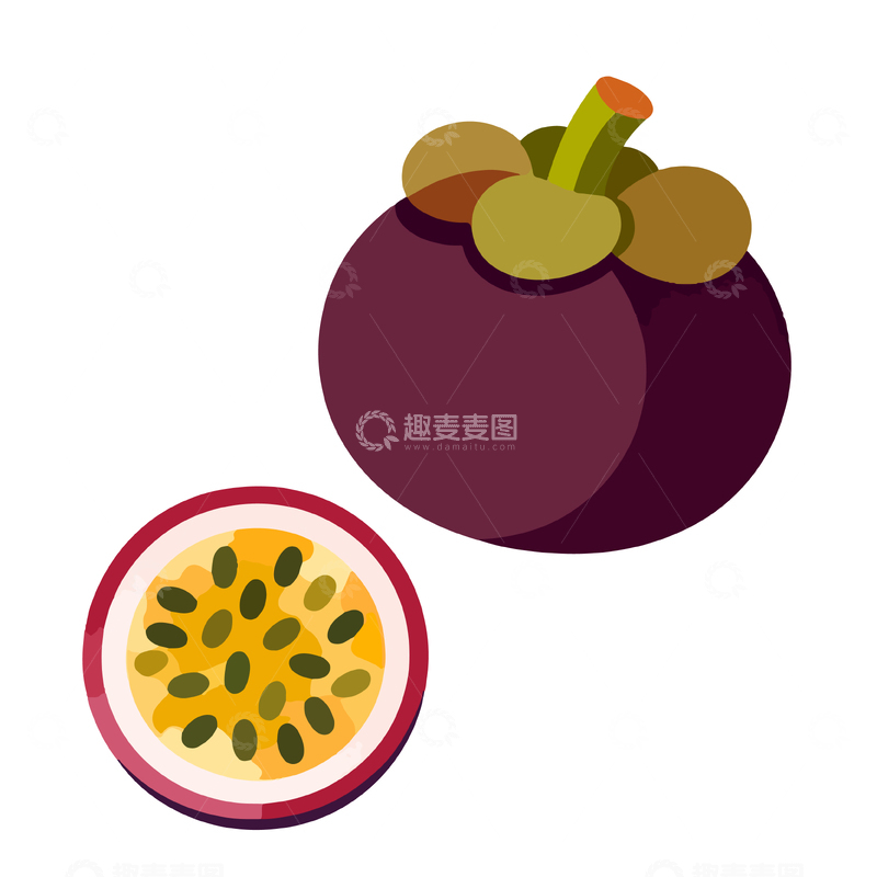 源文件下载【趣麦麦图】卡通风格山竹插画设计素材