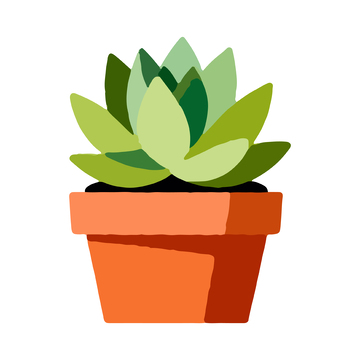 卡通多肉盆栽矢量图标