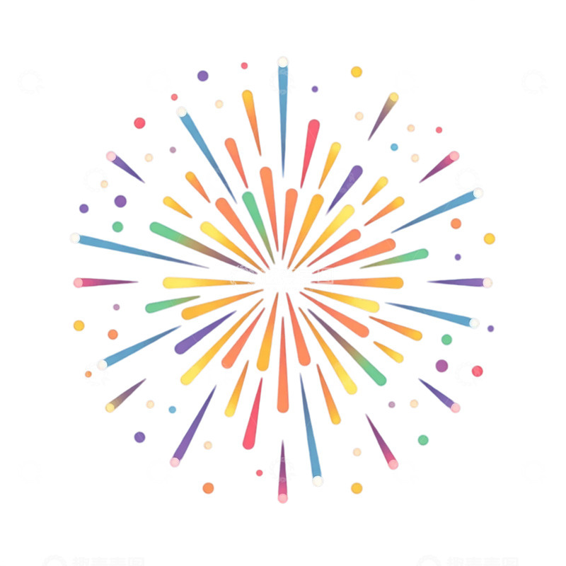 高清大图下载【趣麦麦图】彩虹色烟花绽放瞬间