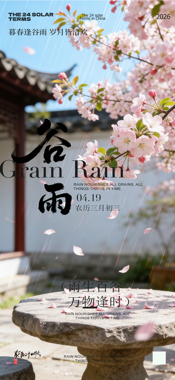 古韵谷雨春樱花