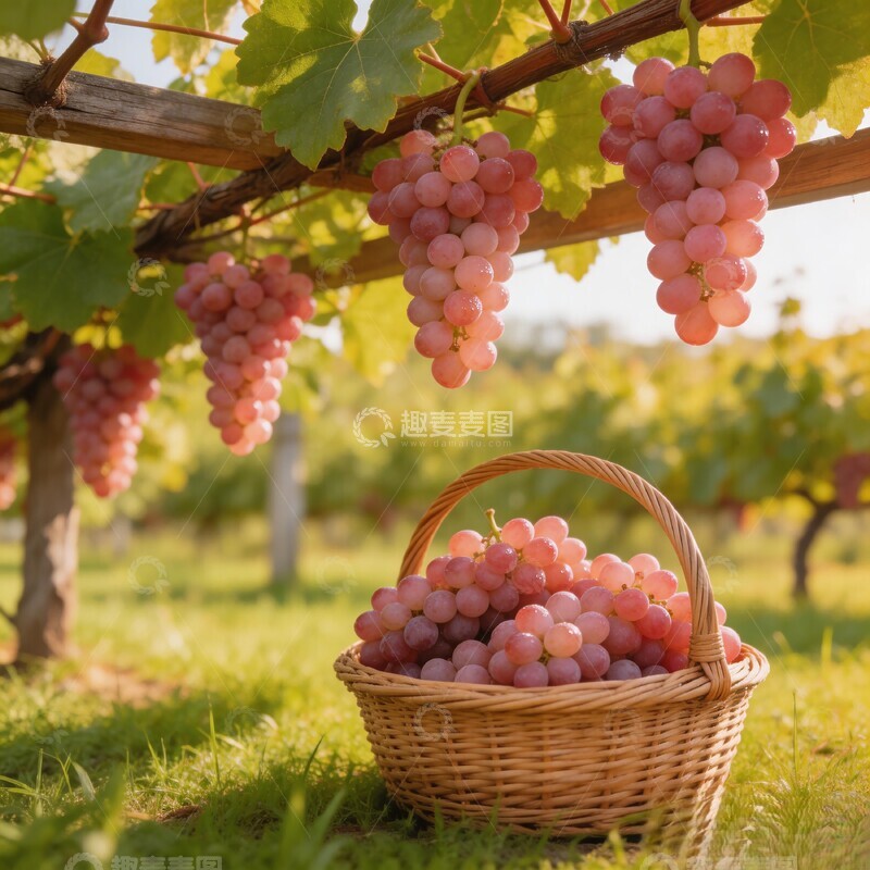 高清大图下载【趣麦麦图】田园风光葡萄采摘