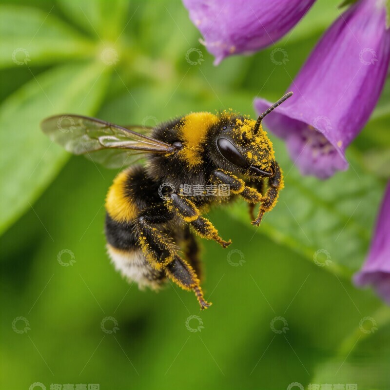 高清大图下载【趣麦麦图】蜜蜂采花蜜自然摄影图