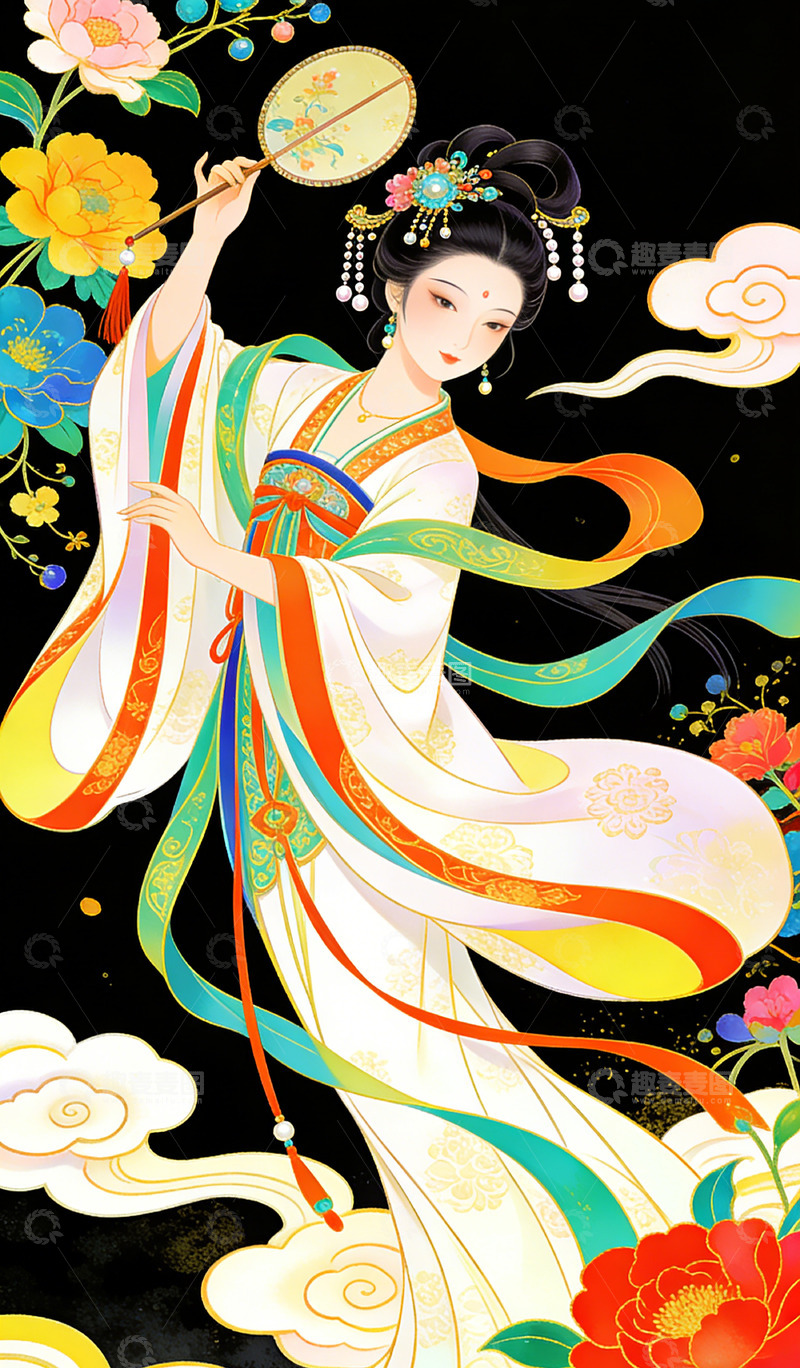 高清大图下载【趣麦麦图】古风仙女插画艺术装饰画