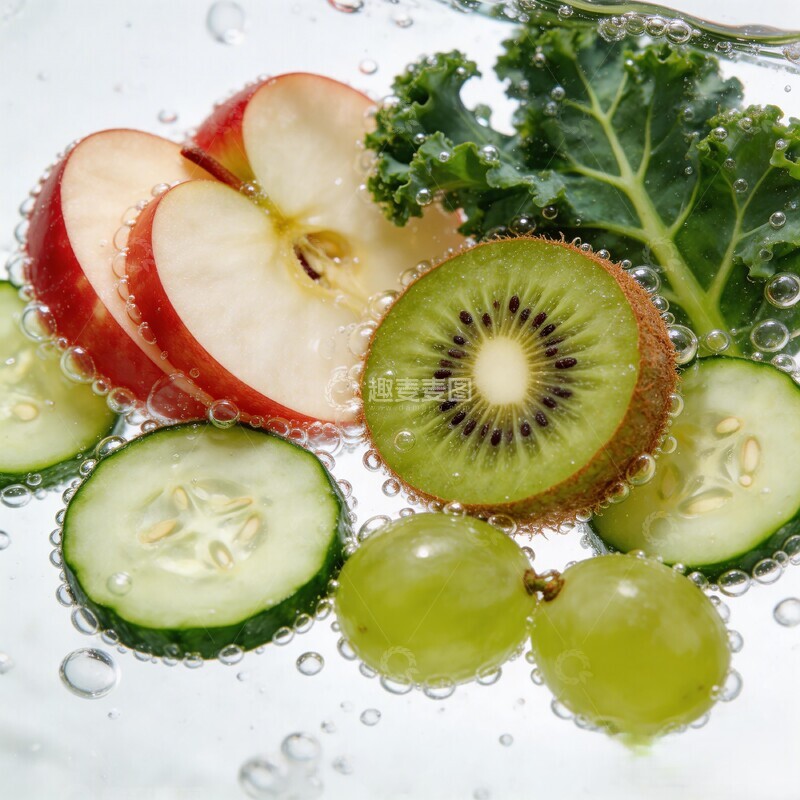 高清大图下载【趣麦麦图】清新蔬果水疗素材