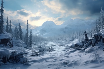 冬季森林雪地美景