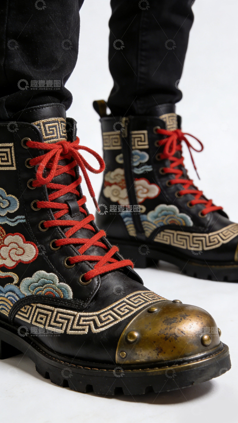 高清大图下载【趣麦麦图】传统风格靴鞋特写