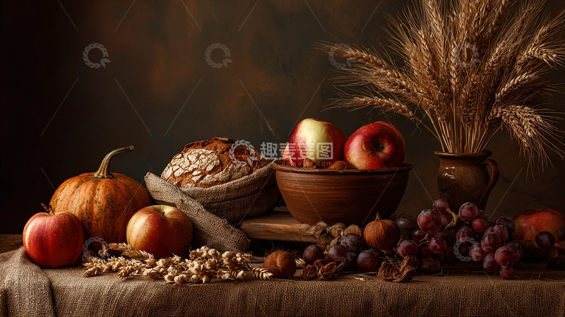 高清大图下载【趣麦麦图】丰收的秋日果蔬盛宴