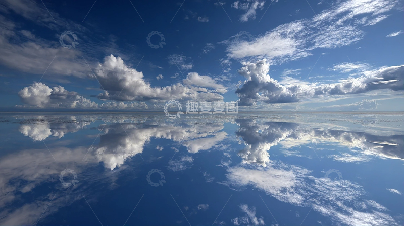 高清大图下载【趣麦麦图】天空之镜：云影倒映无限奇观