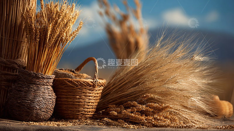 高清大图下载【趣麦麦图】秋日丰收的麦田风光