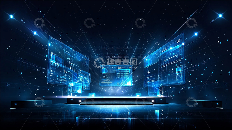 高清大图下载【趣麦麦图】数字梦境中的未来舞台