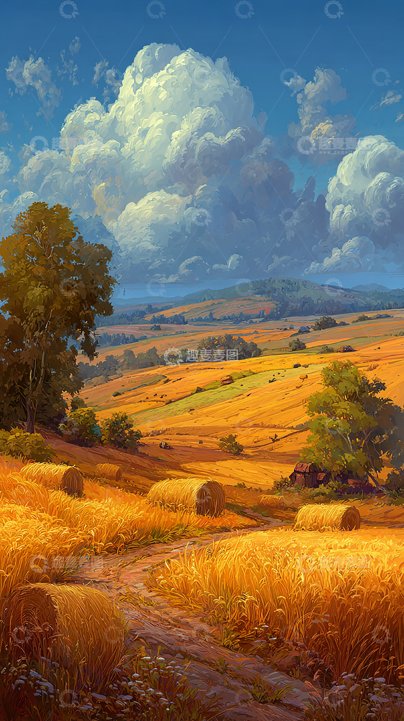 高清大图下载【趣麦麦图】金色麦田的秋日奇观