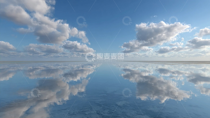 高清大图下载【趣麦麦图】云海镜像：天空的静谧画卷