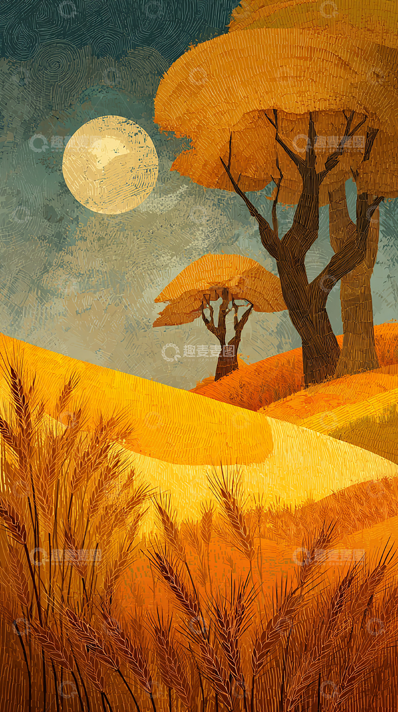 高清大图下载【趣麦麦图】金色秋日梦幻景观