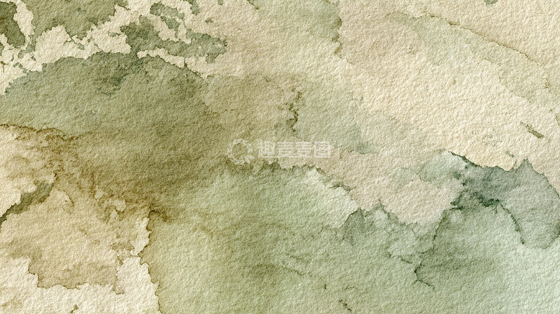 高清大图下载【趣麦麦图】潮湿雨后绿意盎然的水彩梦境