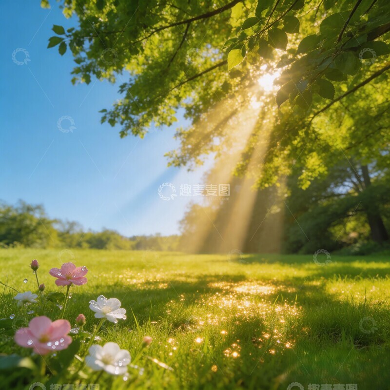 高清大图下载【趣麦麦图】阳光草地花景自然摄影