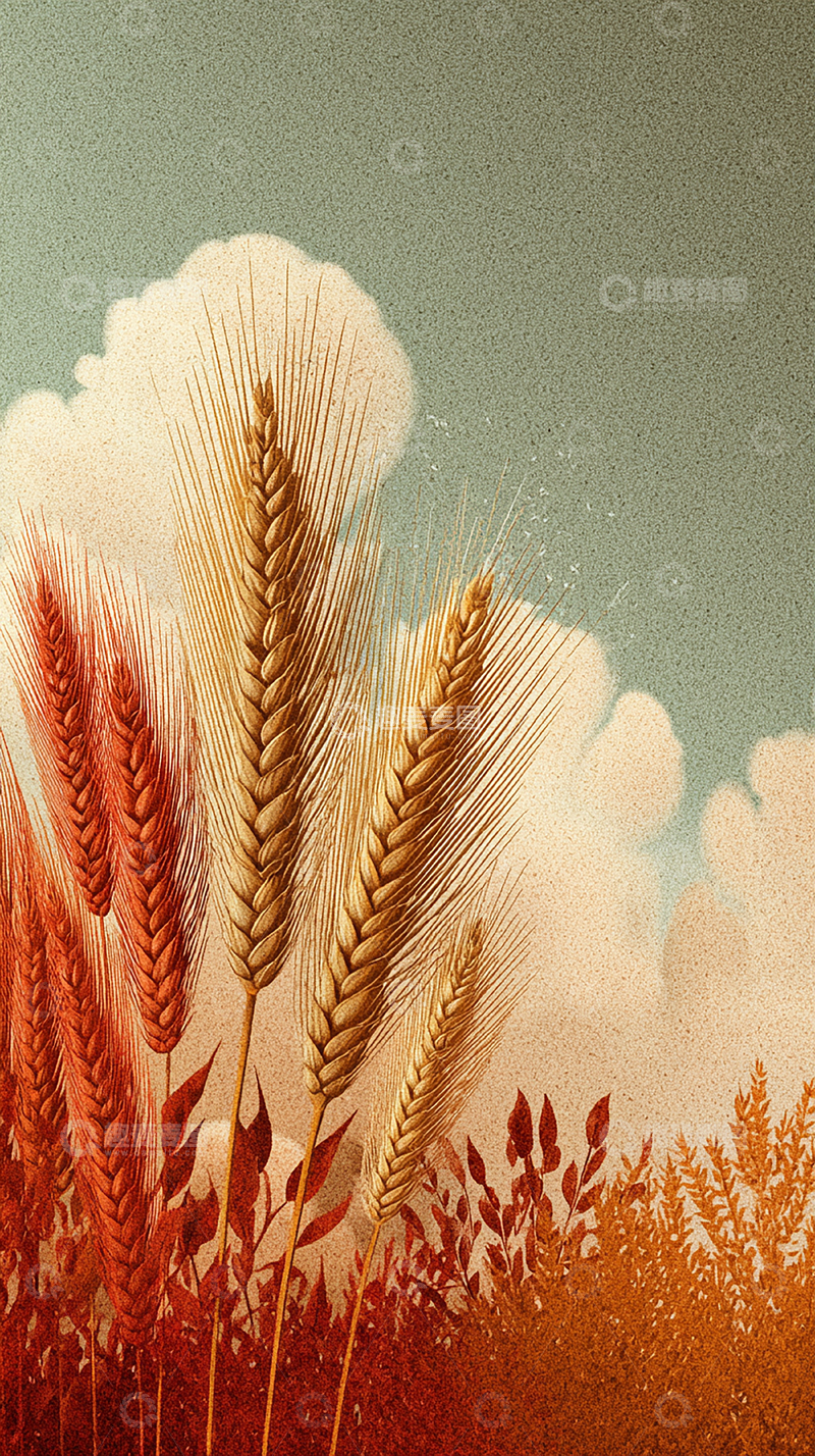 高清大图下载【趣麦麦图】秋日麦田金浪摇曳