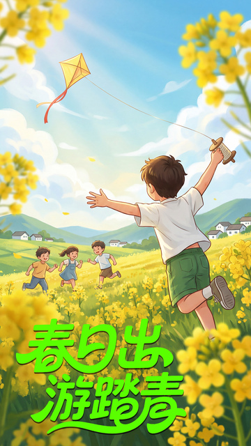 卡通春天创意海报