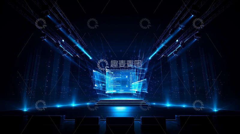 高清大图下载【趣麦麦图】虚拟未来科技舞台的光影奇迹