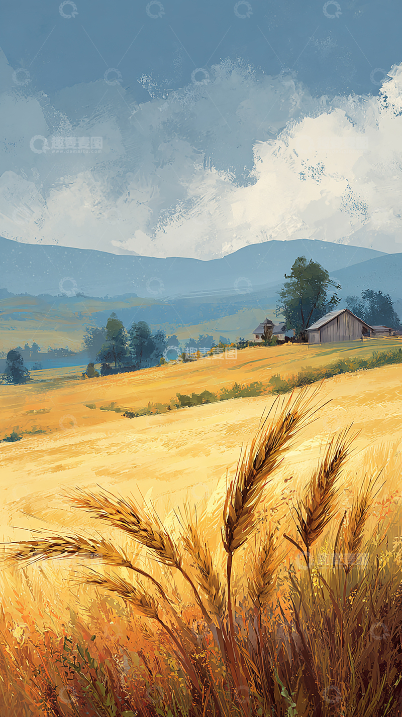 高清大图下载【趣麦麦图】金色麦田的秋日风情