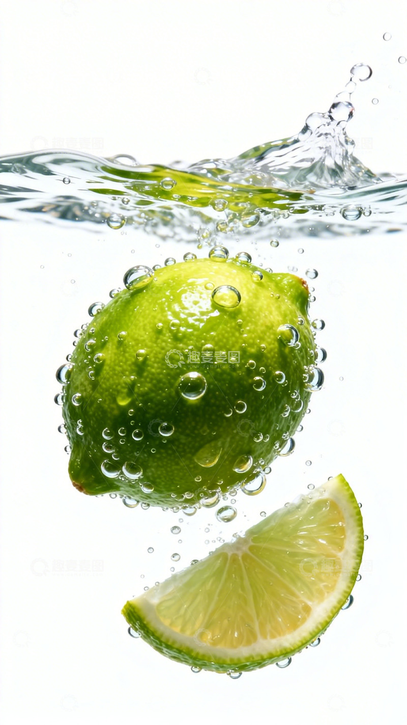 高清大图下载【趣麦麦图】清新水花柠檬摄影图片