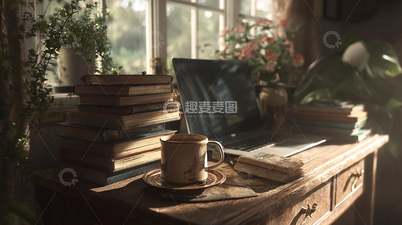 高清大图下载【趣麦麦图】书桌上的阳光与时光交错