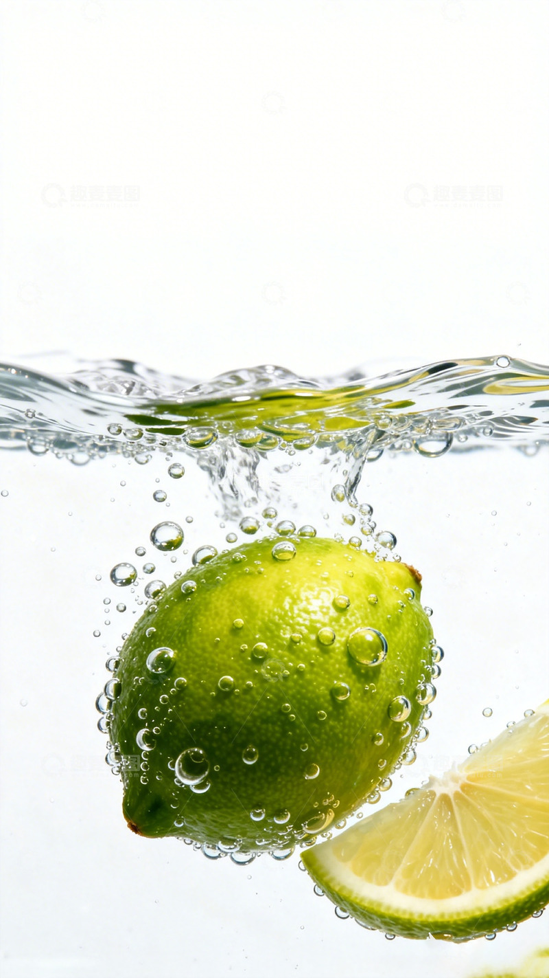 高清大图下载【趣麦麦图】清新水果入水瞬间摄影