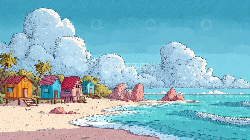 高清大图下载【趣麦麦图】热带云端之梦幻海岸