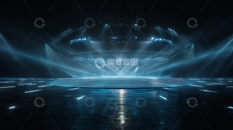 高清大图下载【趣麦麦图】科幻舞台的未来光影奇观