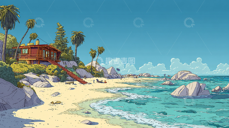 高清大图下载【趣麦麦图】海风里的木屋诗篇