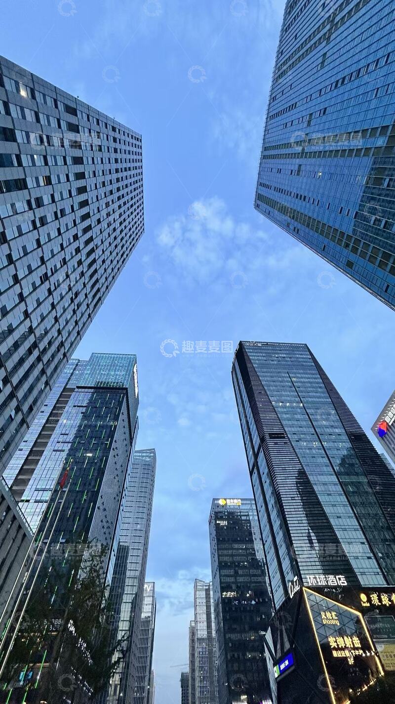 高清大图下载【趣麦麦图】都市高楼蓝天景观