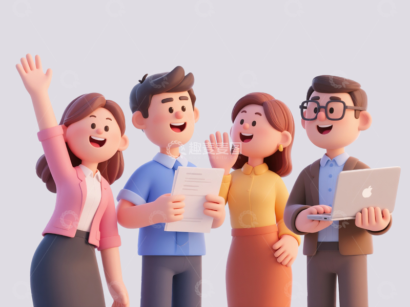 源文件下载【趣麦麦图】3d卡通风格职场人物2