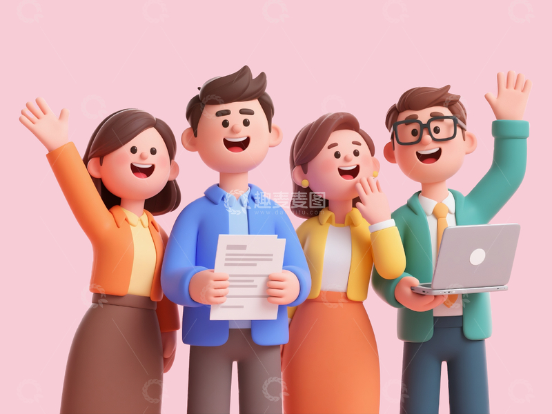 源文件下载【趣麦麦图】3d卡通风格职场人物1