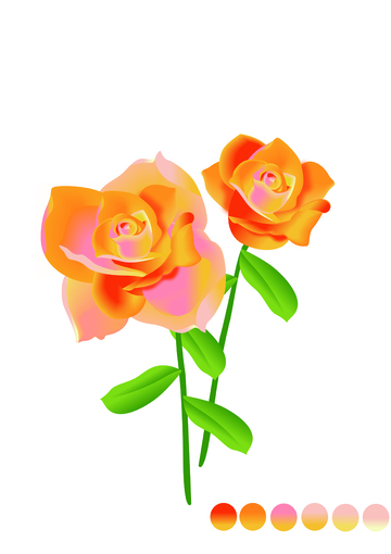 植物系列扁平风玫瑰插画元素