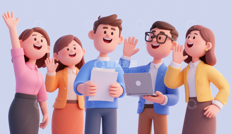 源文件下载【趣麦麦图】3d卡通风格职场人物3
