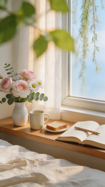 阳光窗台悠闲时光