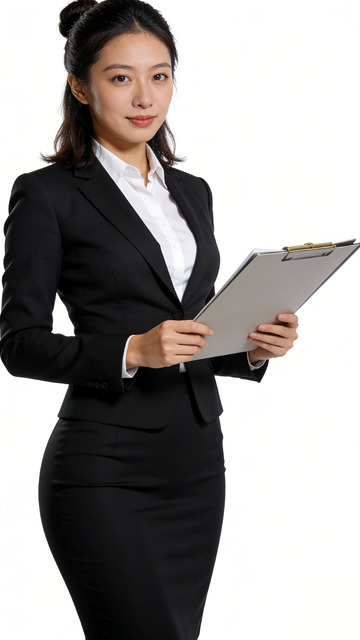 职业女性拿文件夹形象照