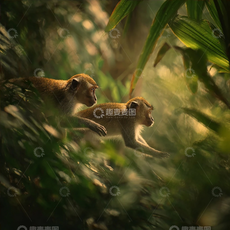高清大图下载【趣麦麦图】丛林深处的灵动探戈