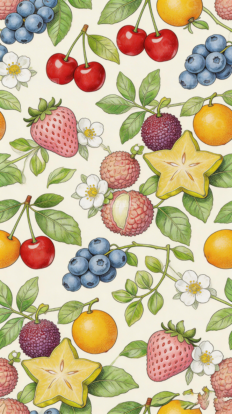 高清大图下载【趣麦麦图】水果插画壁纸设计素材