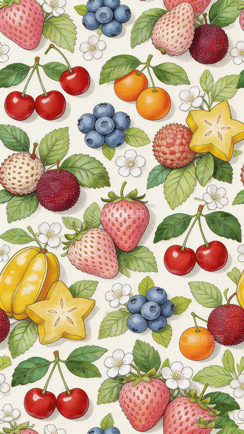 高清大图下载【趣麦麦图】水果插画背景设计素材