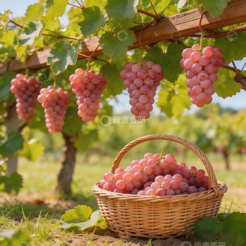 高清大图下载【趣麦麦图】田园风光葡萄丰收景象摄影