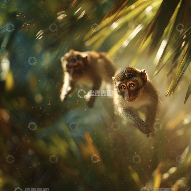 高清大图下载【趣麦麦图】密林深处的猿猴奇遇记