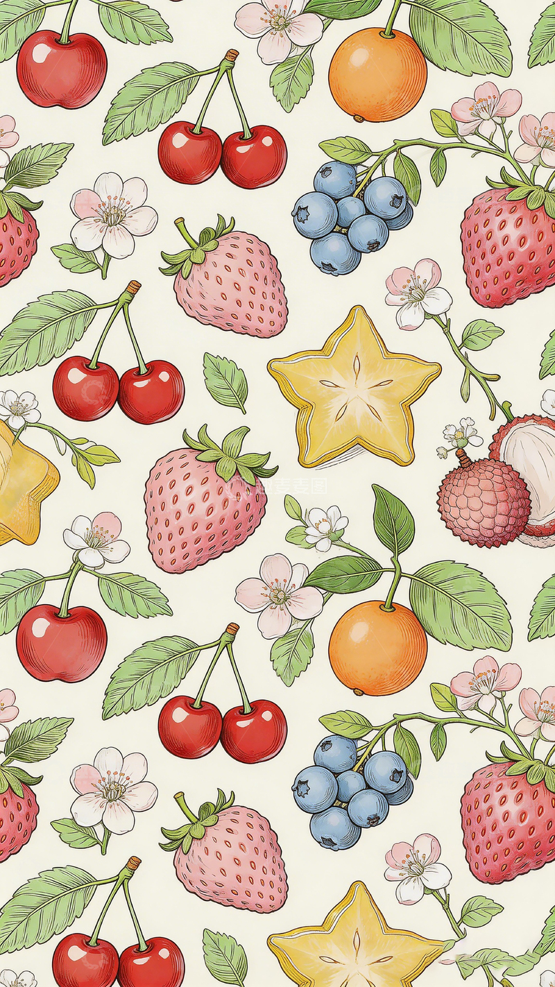 高清大图下载【趣麦麦图】水果插画背景设计素材