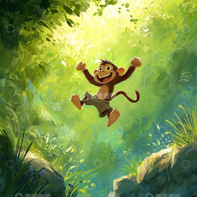 高清大图下载【趣麦麦图】森林深处的欢跃精灵