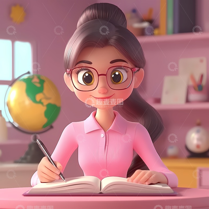 高清大图下载【趣麦麦图】可爱卡通教师教学场景