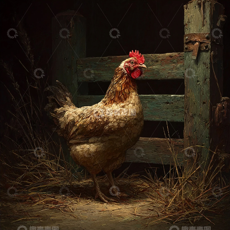 高清大图下载【趣麦麦图】荒野中的孤独母鸡