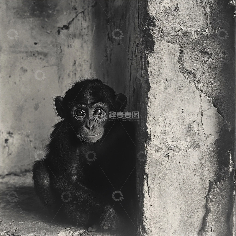 高清大图下载【趣麦麦图】黑白阴影中的孤独守望者