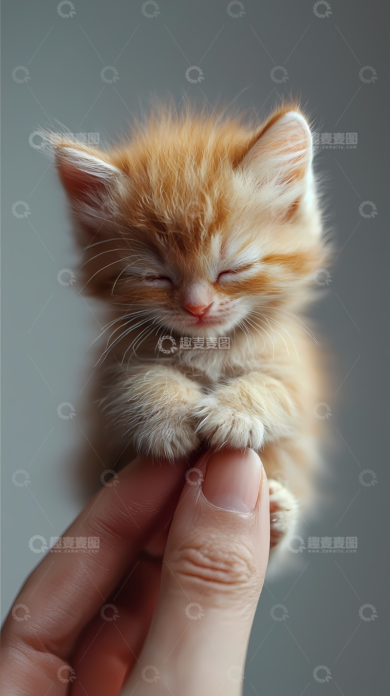 高清大图下载【趣麦麦图】温馨橘猫睡姿特写摄影