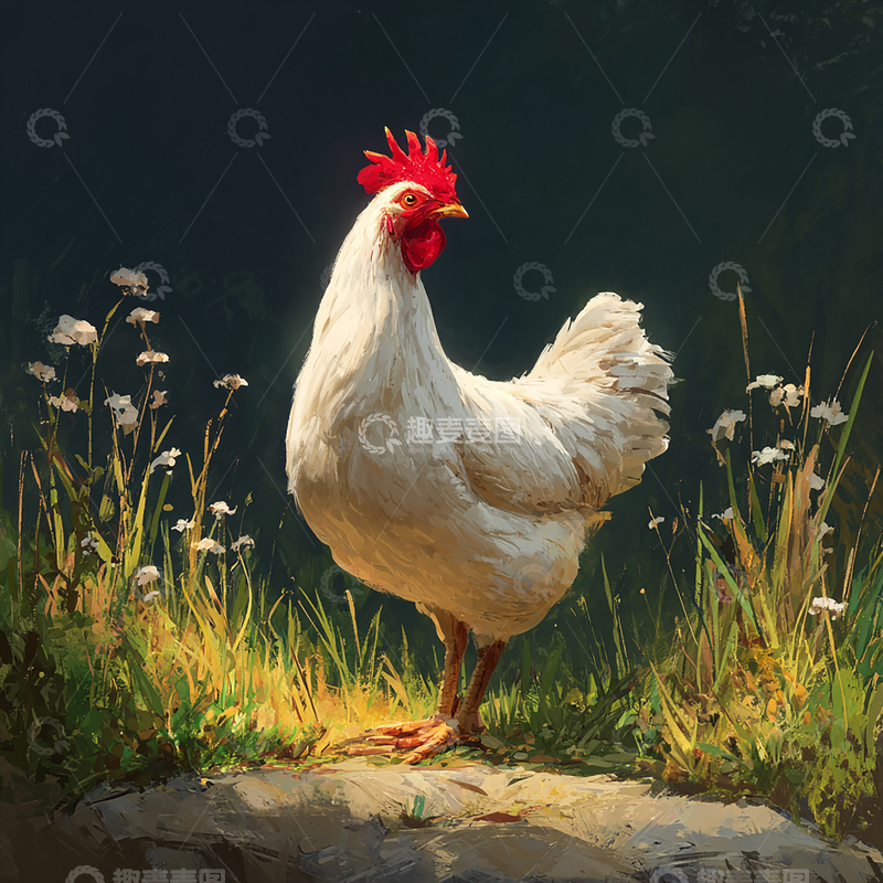 高清大图下载【趣麦麦图】田野之上的白羽王者