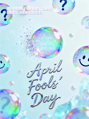 泡泡风愚人节海报设计
